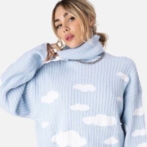 NWT Adika Cloudy Distressed Oversized Knit Sweater